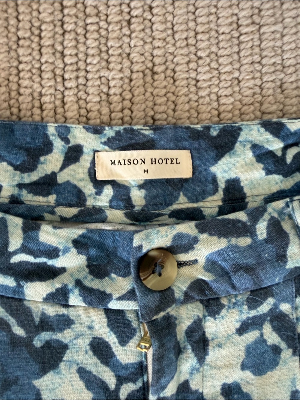 Maison Hotel Blue Floral Wide-Leg Linen Trousers - Picture 6 of 6